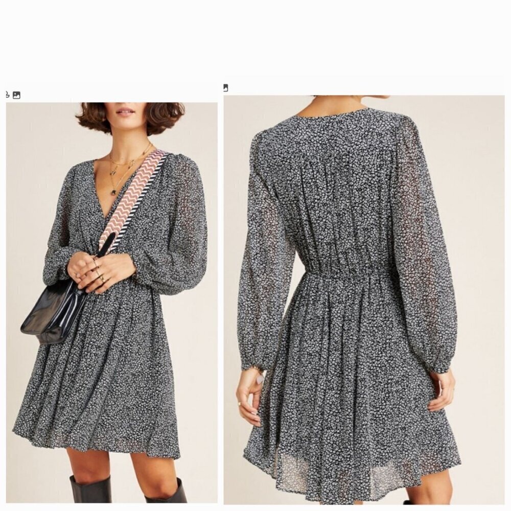 Anthropologie Maeve Carolyn Mini Dress Cheetah Print X-Small